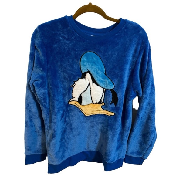 Disney Parks Rare Donald Duck Soft Pullover Crew Neck - Picture 1 of 7